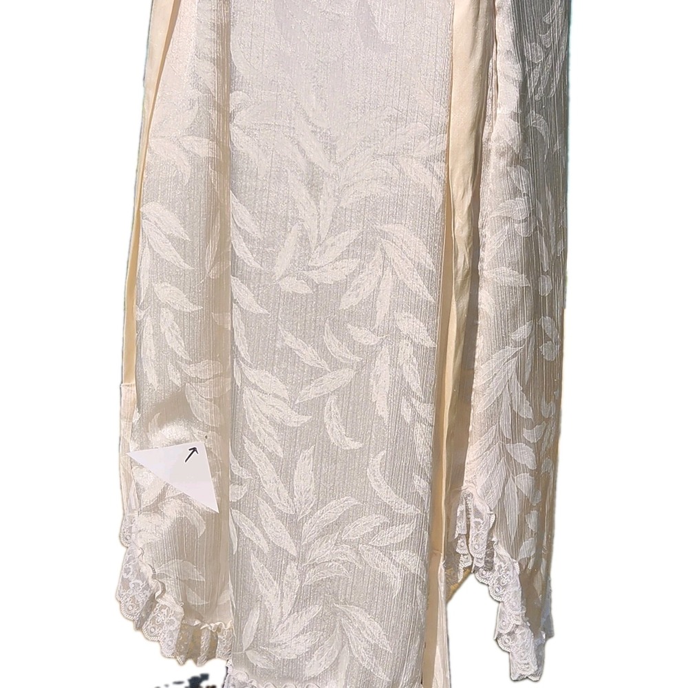 Vtg 1960s Christian Dior Cream Long ROBE Ivory Bridal Hollywood SAKS 5th Small - Picture 7 of 14